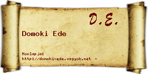 Domoki Ede névjegykártya